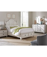 Mandeville 3pc Bedroom Set (Louvered California King Storage Bed + Louvered Dresser -Drawer Nightstand