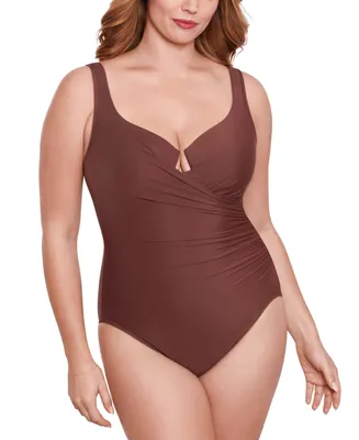 Miraclesuit Plus Size Escape Underwire Allover-Slimming Wrap One-Piece Swimsuit