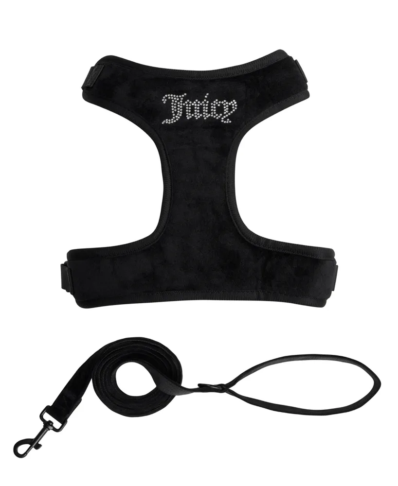 Juicy Couture Bling Velour Pet Harness and Leash 2 Piece Set