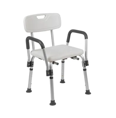 300 Lb. Capacity Adjustable Bath & Shower Chair With Depth Adjustable Back