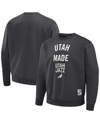Men's Nba x Staple Anthracite Utah Jazz Plush Pullover Sweatshirt