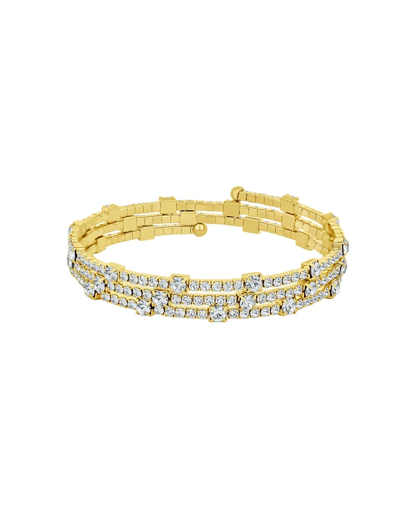 And Now This Silver-Plated or 18K Gold-Plated Crystal Coil Bracelet