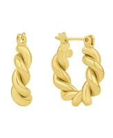 And Now This Silver-Plated or 18K Gold-Plated Twisted Hoop Earring
