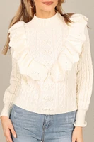 Petal and Pup Womens Annette Frilled Knit Sweater
