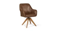 Stylish Swivel Home Office Chair with Solid Wood Legs