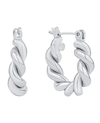 And Now This Silver-Plated or 18K Gold-Plated Twisted Hoop Earring