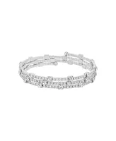 And Now This Silver-Plated or 18K Gold-Plated Crystal Coil Bracelet