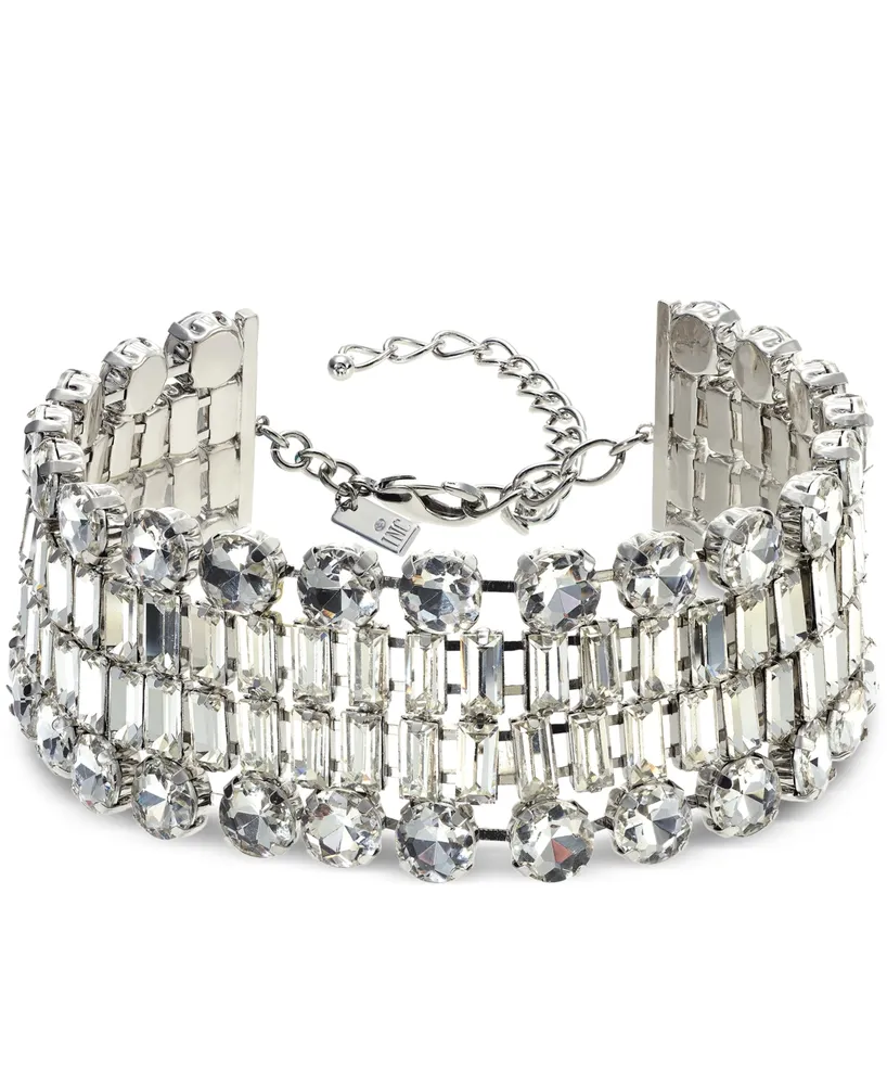 I.n.c. International Concepts Mixed Cut Crystal Multi-Row Choker Necklace, 11" + 5" extender, Created for Macy's