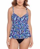 Swim Solutions Women's Printed Tiered Fauxkini One-Piece Swimsuit, Created for Macy's