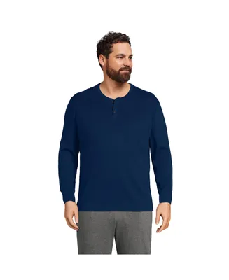 Lands' End Big & Tall Knit Rib Pajama Henley T-Shirt