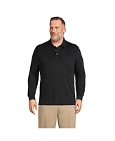 Lands' End Big & Tall Long Sleeve Cotton Supima Polo Shirt with Pocket