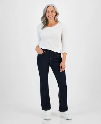 Style & Co Petite Mid-Rise Curvy Bootcut Jeans, Created for Macy's