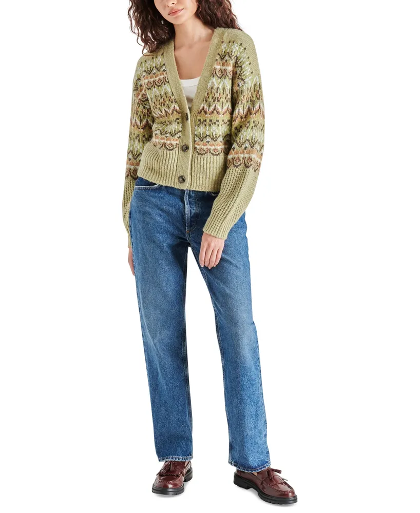 Steve Madden Women's Raegan Fair Isle Ribbed Cardigan