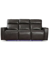 Greymel 84" Zero Gravity Leather Sofa with Power Headrests, Created for Macy's