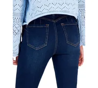 Dollhouse Juniors' High-Rise Belted Flare-Leg Jeans
