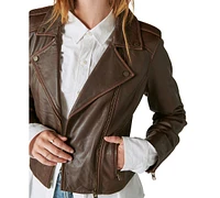 Lucky Brand Women's Classic Leather Moto Jacket