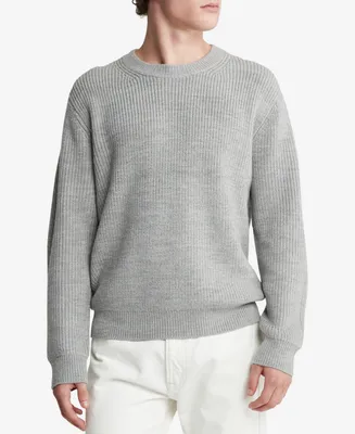 Calvin Klein Men's Solid-Color Crewneck Long-Sleeve Sweater