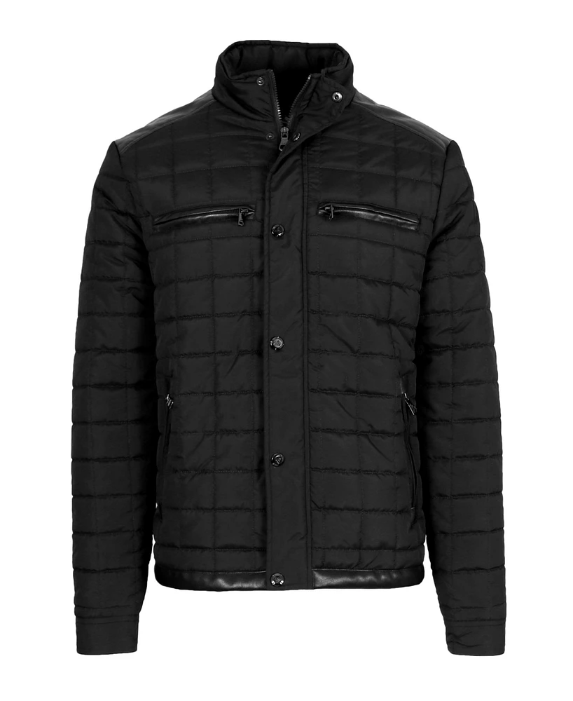 Spire By Galaxy Men's Lightweight Quilted Jacket with Synthetic Trim Design