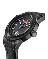 Ducati Corse Men's Quartz Black Genuine Leather Watch 45mm