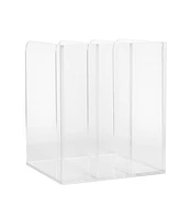 Martha Stewart Brody Acrylic 3 Section File Holder Office Desktop Organizer, 8.5" x 6.5"