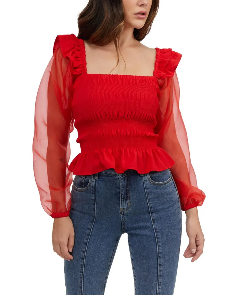 Detachable Sleeve Bustier Top