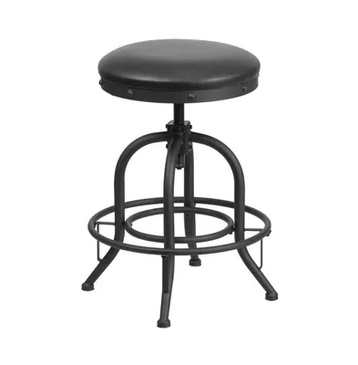 Adrienne Counter Stool Contemporary Backless Stool With Swivel Seat Height Adjustment And Footrest