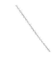 Sterling Silver White Gold Plated Oval Shape Micro Pave Cubic Zirconia Drop Pendant