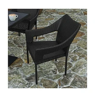 Eldon Weather Resistant Indoor/Outdoor Stacking Patio Dining Chair With Steel Frame And Pe Rattan