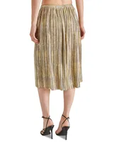 Steve Madden Women's Darcy Metallic-Foil-Knit Midi Skirt