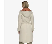 Andrew Marc Women's Evesham Mixed Media Insulated Trench Coat