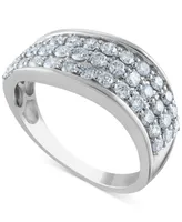 Diamond Triple Row Band (1 ct. t.w.) in 14k Gold