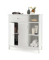 Bathroom Floor Cabinet Freestanding Kitchen Cupboard Storage Organizer with Drawer