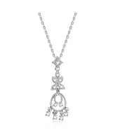 Sterling Silver White Gold Plated Cubic Zirconia Pendant