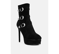 Beaux Womens High Platform Stiletto Ankle Boots