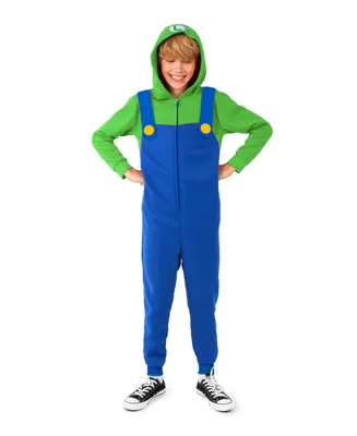 OppoSuits Little and Big Boys Luigi Zip Up Onesie Outfit