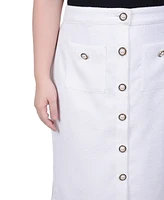 Ny Collection Petite Slim Tweed Double Knit Pencil Skirt with Pockets