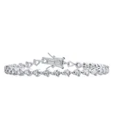 Traditional Bridal Jewelry Slender Dainty Cubic Zirconia Aaa Cz Pear Shape Tennis Bracelet Teardrop For Women Wedding 7.5 Inch