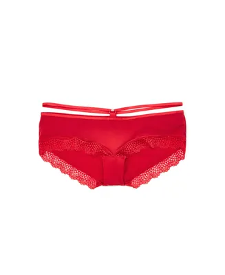 Katelin Bikini Dark Red Plus Period Panties, 0X-4X