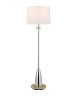 61" Height Metal Floor Lamp with Wood Accents