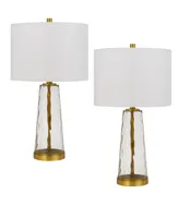 26" Height Metal and Glass Table Lamp Set