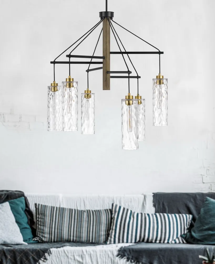 44" Height Metal and Wood Chandelier