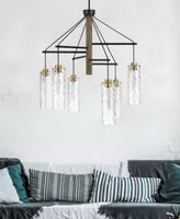 44" Height Metal and Wood Chandelier