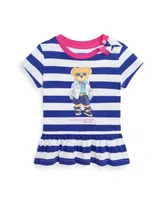 Polo Ralph Lauren Baby Girls Bear Cotton Jersey Peplum T-shirt