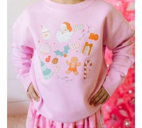 Sweet Wink Little and Big Girls Christmas Doodle Sweatshirt