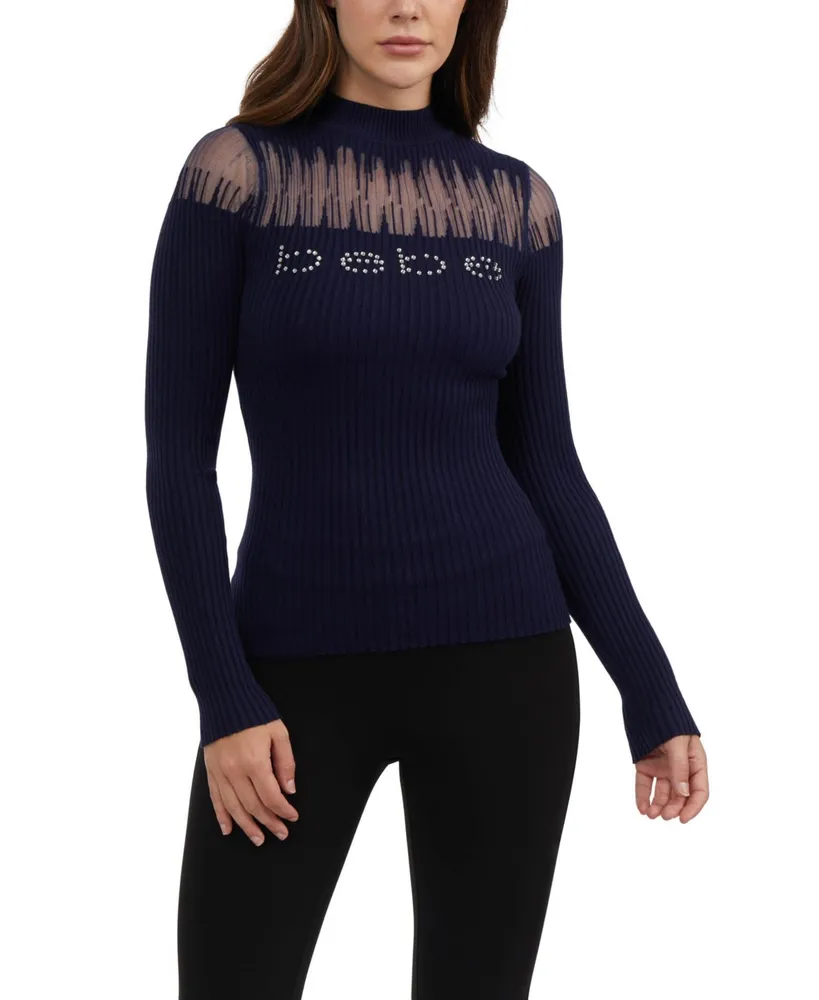 Bebe Women's Crewneck Sweater with Logo