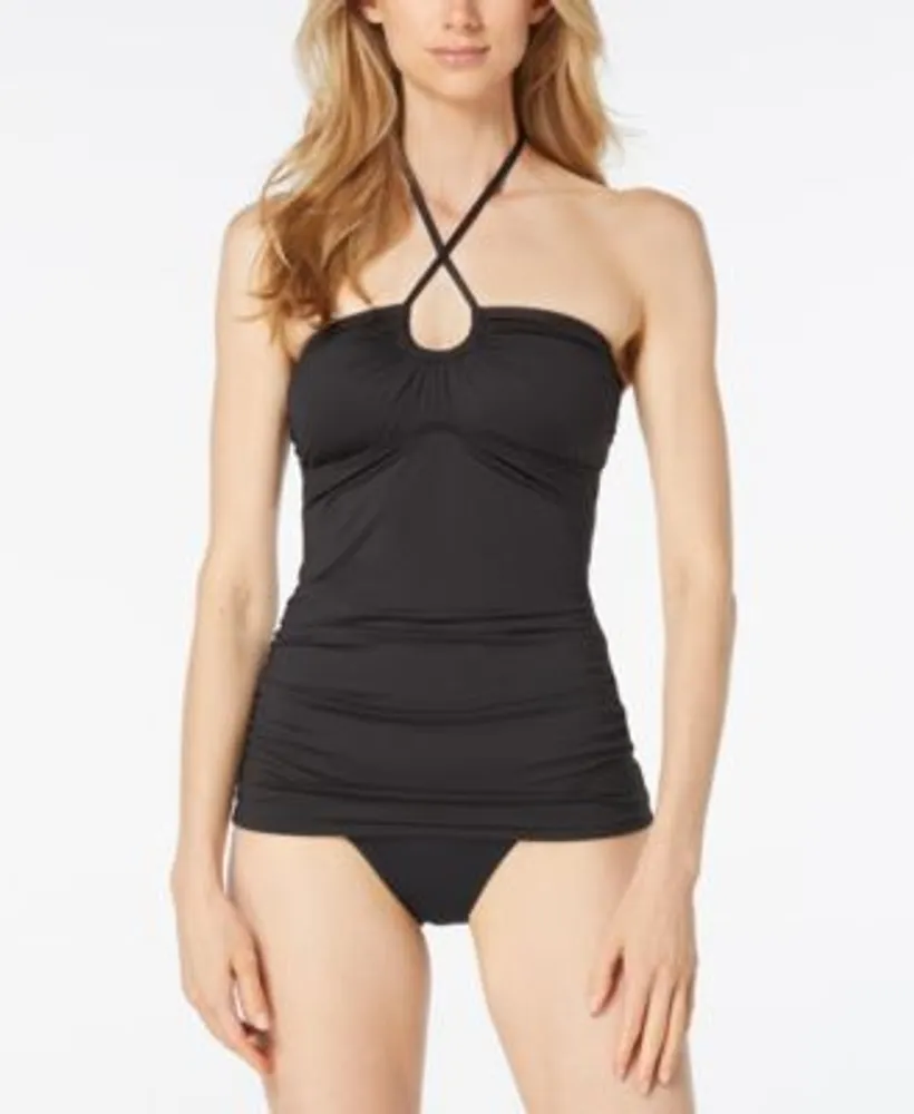Michael Michael Kors Womens Shirred Halter Tankini Top Bikini Bottom