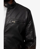 X-Ray Men's Grainy Polyurethane Leather Moto Jacket