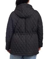 Michael Michael Kors Women's Plus Size Quilted Hooded Anorak Coat