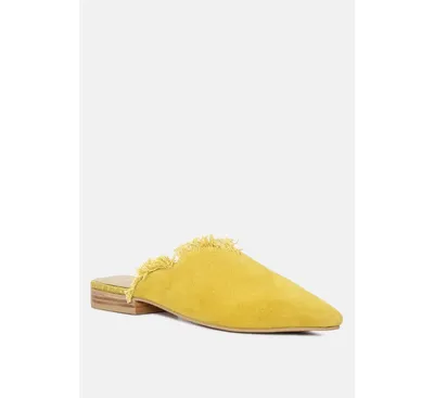 Molly Womens Frayed Leather Mules