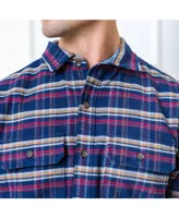 Hope & Henry Mens' Organic Long Sleeve Flannel Double Pocket Button Down Shirt